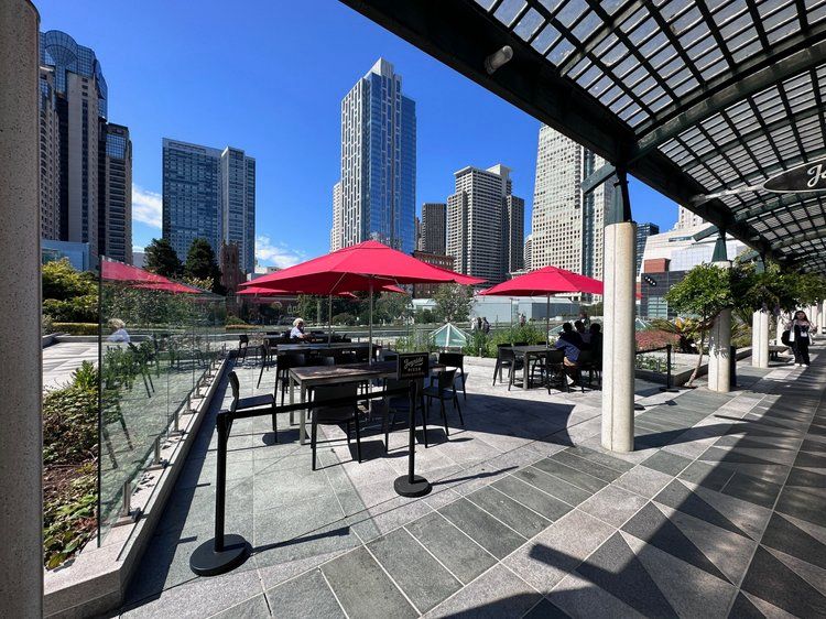 Patio seating set for a private event